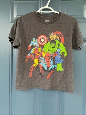 Marvel Kids Heathered dark gray Superhero Tee, Size 10-12